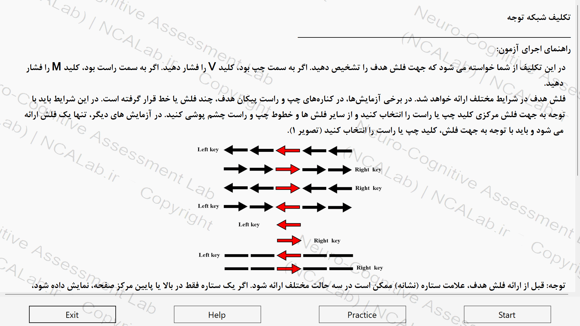  تکلیف شبکه توجه Attentional Network Task (ANT)